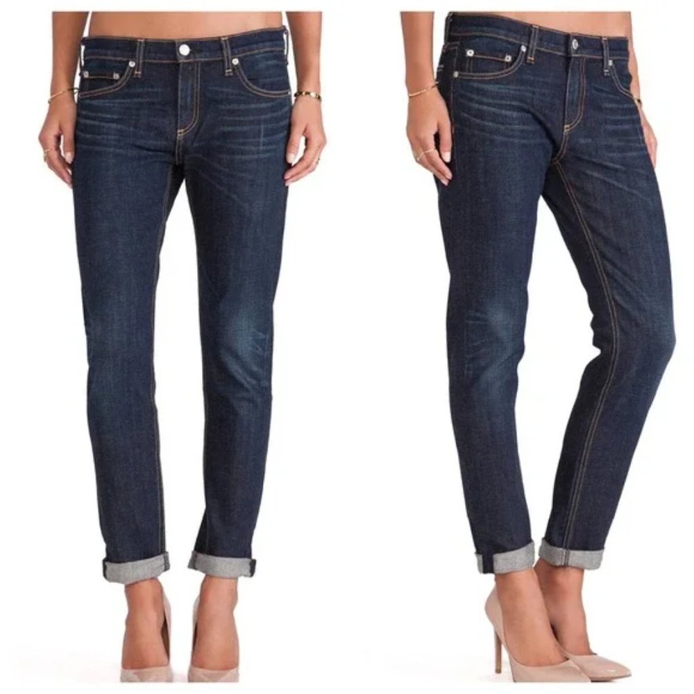 Rag & Bone Dre Slim Boyfriend Jeans Ida Dark Wash 29